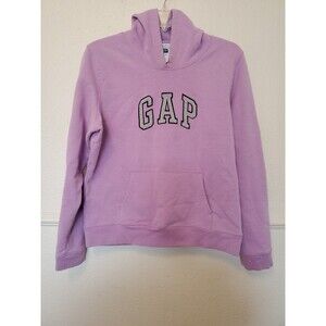 Gap Vintage Spellout Hoodie Sweatshirt Purple Size‎ Large 90s Pullover Fleece